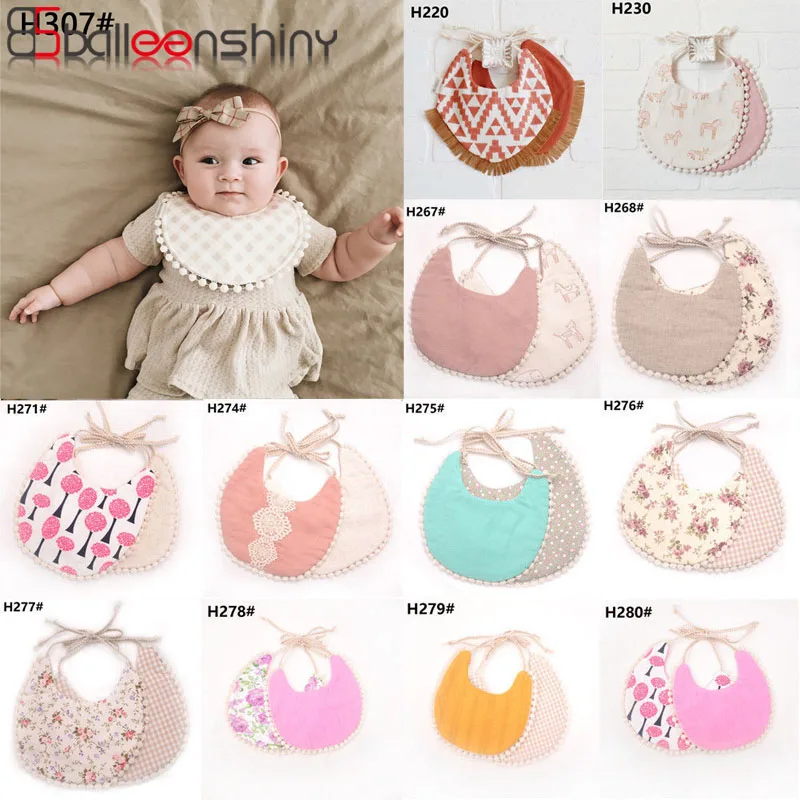

Balleenshiny 1pc Baby Bibs for Girl Boy Toddler Dinner Feeding Tassel Double-deck 100% Cotton Linen Burp Cloths Saliva Towel