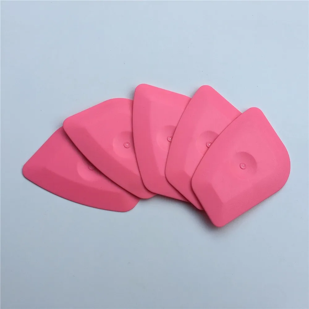

100pcs/Lot Hard Cleaning Tool Mini Squeegee Pink Scraper Car Wrap Tools For Vehicle Wrapping & Sign Vinyl