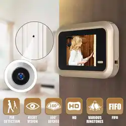 2,4 дюймовый ЖК-цифровой видеодомофон, дверной звонок просмотра безопасности двери глаз мониторинга литиевая батарейка для камеры камера