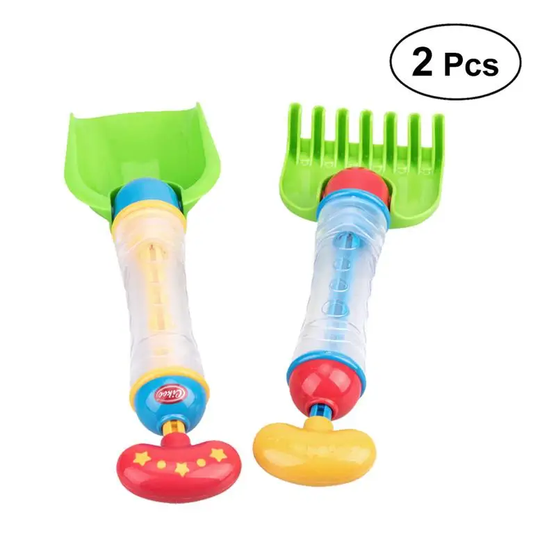 

2pcs Beach Toy with Water Blaster Scoop Rake Funny Creative Sandbox Toy Playset for Kids