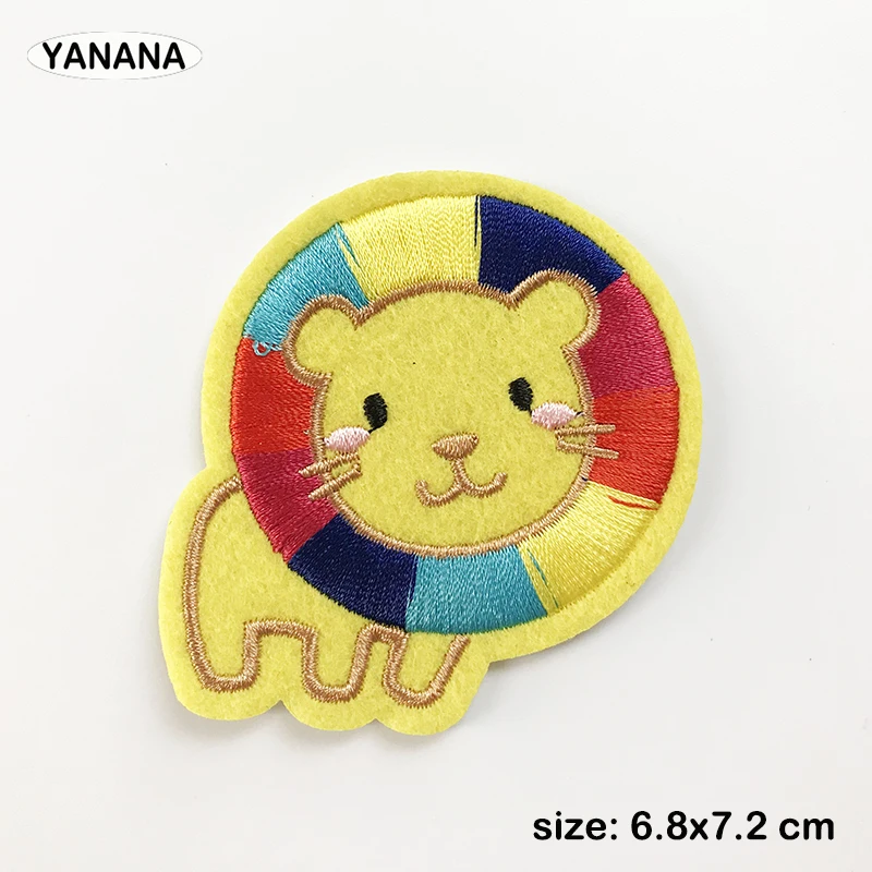 

Lion Cartoon Patch for Clothing Iron on Embroidered Sewing Applique DIY Apparel Accessories