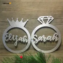 Индивидуальные имена Персонализированные Свадебные висящие знаки реквизит для фотографий деревянная Свадебная декорация для стула знак кольца Photo Booth Декор