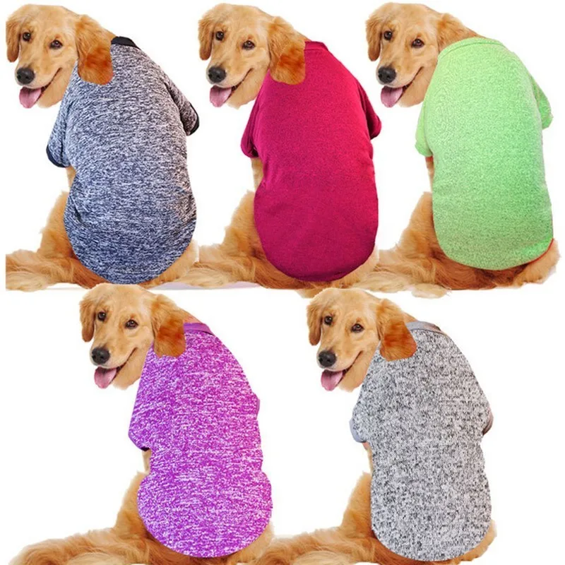 

3XL-9XL Big Pet Dog Clothes For Large Dogs Clothing Golden Retriever Pitbull Dog Coat Solid Sweatshirt For Dogs Pets Costume 20S