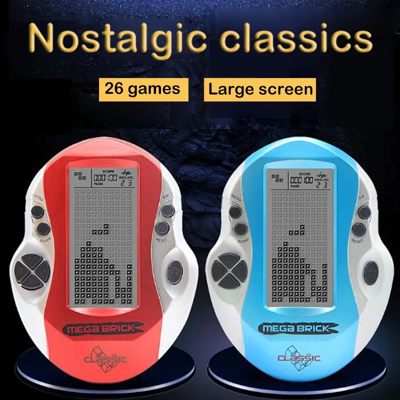 Ретро Классический тетрис портативные игровые плееры детские электронные игры игрушки светодиодная игровая консоль с большим экраном