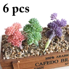 Simulation Succulent Flower Head Flocking Thin Snow Grass Artificial Flower Creative DIY Supplies Accessories Home Desktop Decor