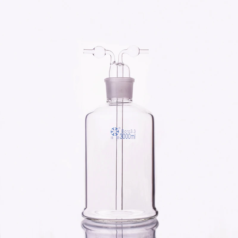 Drechsel бутылка для мойки газа, емкость 3000 мл, лабораторная стеклянная бутылка для промывки газа, кальян
