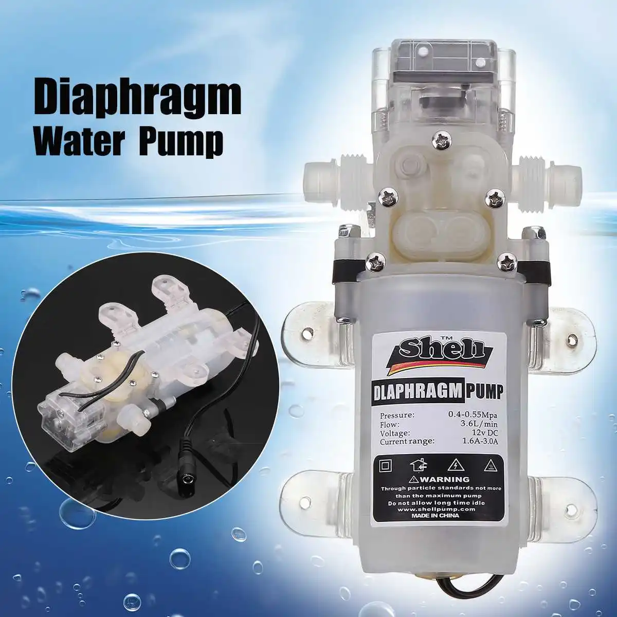 

Food Grade Self-priming Diaphragm Water Pump 60W/30W DC12V with Switch High Pressure Water Pump for pumping red wine cooking oil