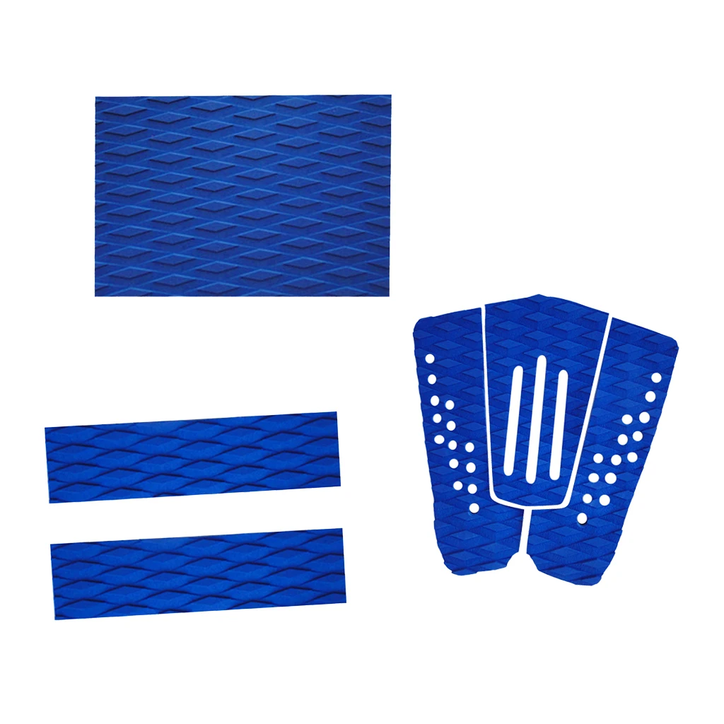 6 Pieces Diamond Grooved EVA Surfboard Surf Traction Pad Deck Grip Tail