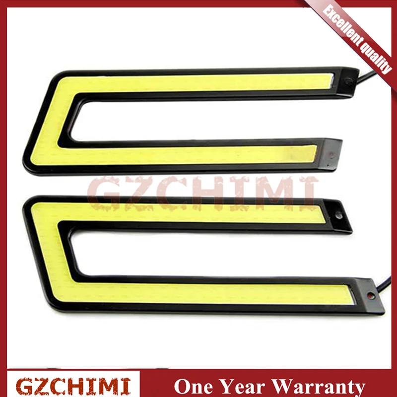 

2Pcs Universal Waterproof Daytime Running lights White COB 6000K Car Styling Led Day light DRL Lamp Headlight U Shape Fog Lamp