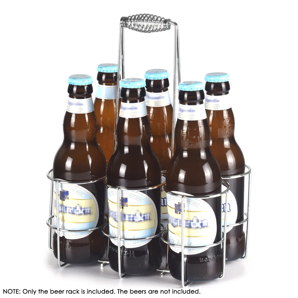 

6 Party Beer Can Basket Rack Iron Wine Caddy Stand Beer Bottle Holder for BBQ Hotel Bar Wine Beer Bottles Barware