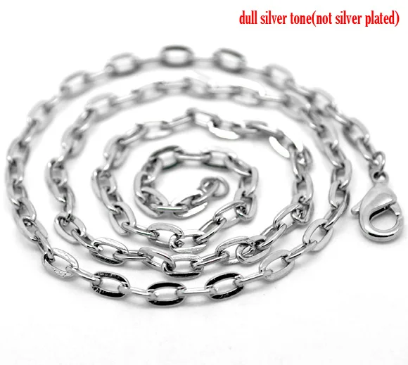 

12 Silver Tone Lobster Clasp Necklaces 51cm (B15232)