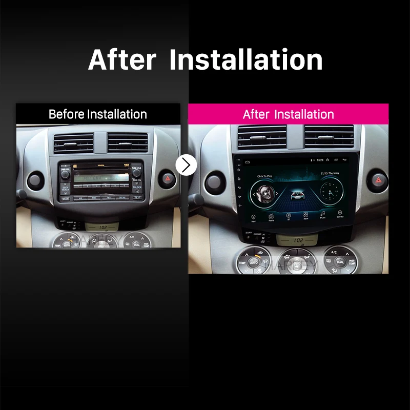 Sale Harfey for 2007-2013 Toyota RAV4 Android 8.1 Radio 9" HD Touchscreen GPS Navigation Steering Wheel Control support DVR TPMS AUX 5