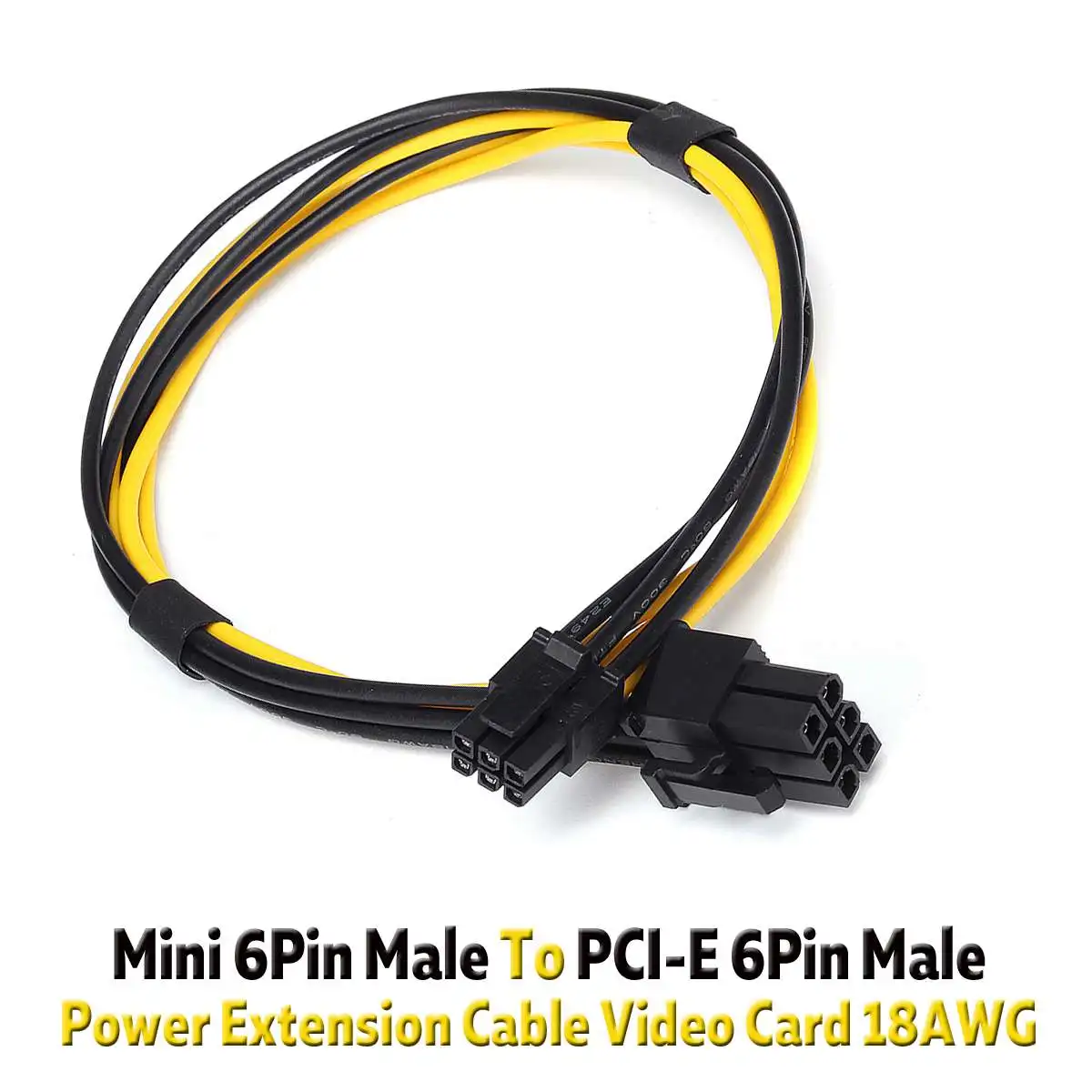 

27cm 18AWG PCI-E PCIE Mini 6 Pin Male To PCI-E 6 Pin Male Graphics Card Power Extension Cable Video Card Cable Adapter Cord