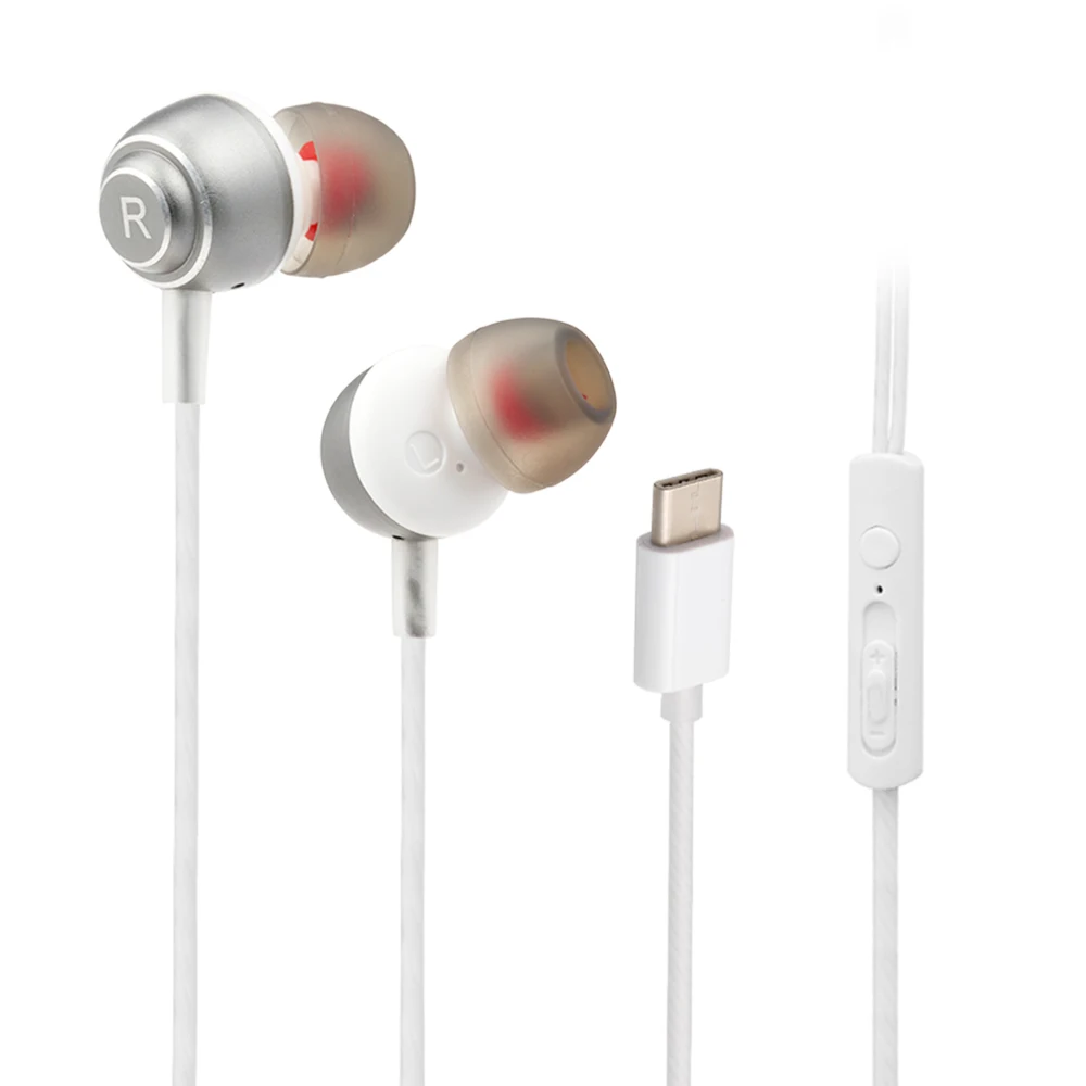 USB Type c Earphone In Ear Wired Metal Earphones Headset USB C Headphone Earbuds In line Control 