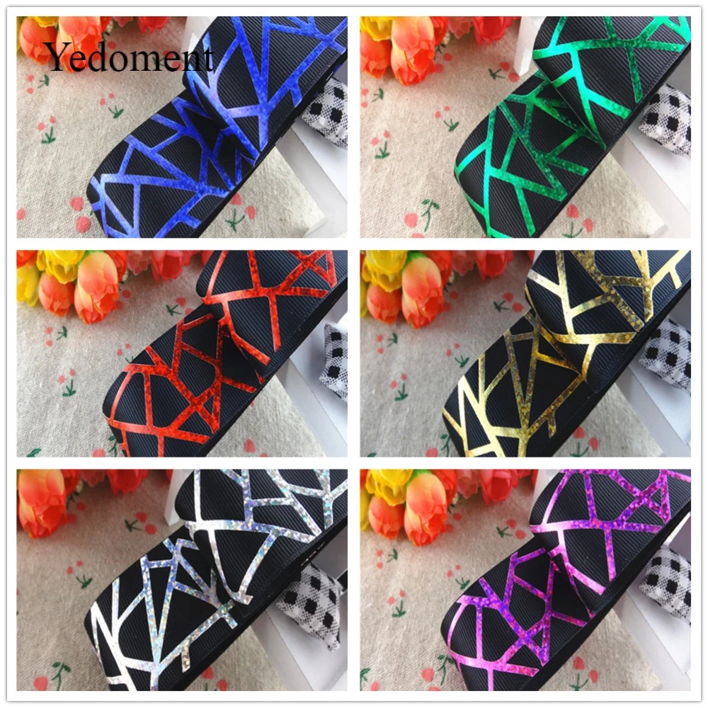 

1-1/2" 38mm 10 yards glitter printed grosgrain ribbon gift packaging DIY handmade materials MD18010117