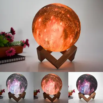 

Led Moon Light 3D Starry Sky Painted Moon Globe Lamp 3D Glowing Moon Lamp Luna Moon Lamp Night Light for Bedroom Decoration