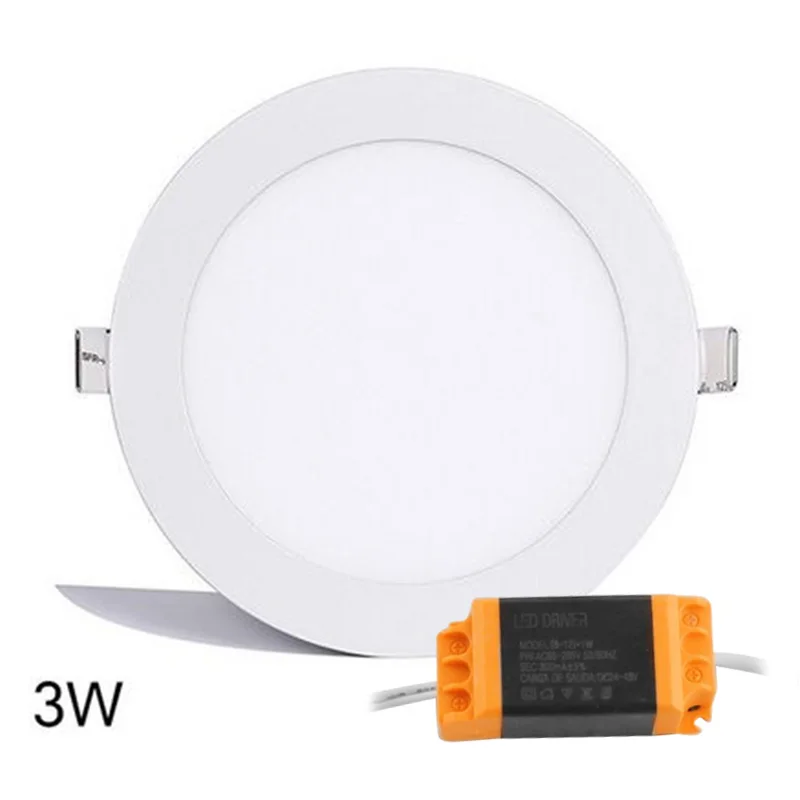 3W LED Panel Light Round Ultra Thin Downlight AC85-265V Ceiling Recessed Indoor | Освещение