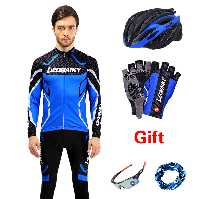 

2019 New Men Pro Team Cycling Jersey Set Professional MTB Bicycle Roupa Ciclismo Male Long Sleeve Quick Dry Bike Maillot Suit