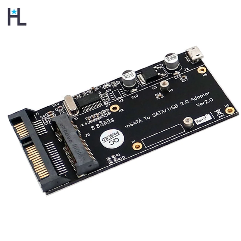 

HL Msata SSD to SATA 2.5 with USB 2.0 Adapter Converter Use as External SATA/ USB 2.0 Storage Device FOR Solid State Drives