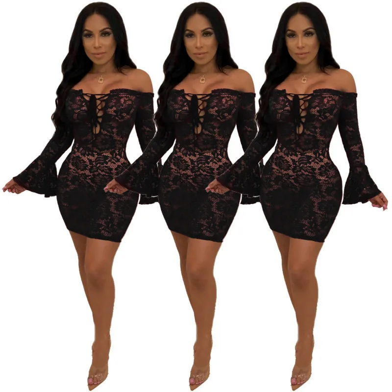MUXU черное кружевное платье женские сексуальные прозрачные платья vestidos одежда