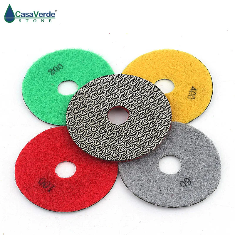 Free shipping 3 inch electroplated polishing pads 80mm dry and wet for