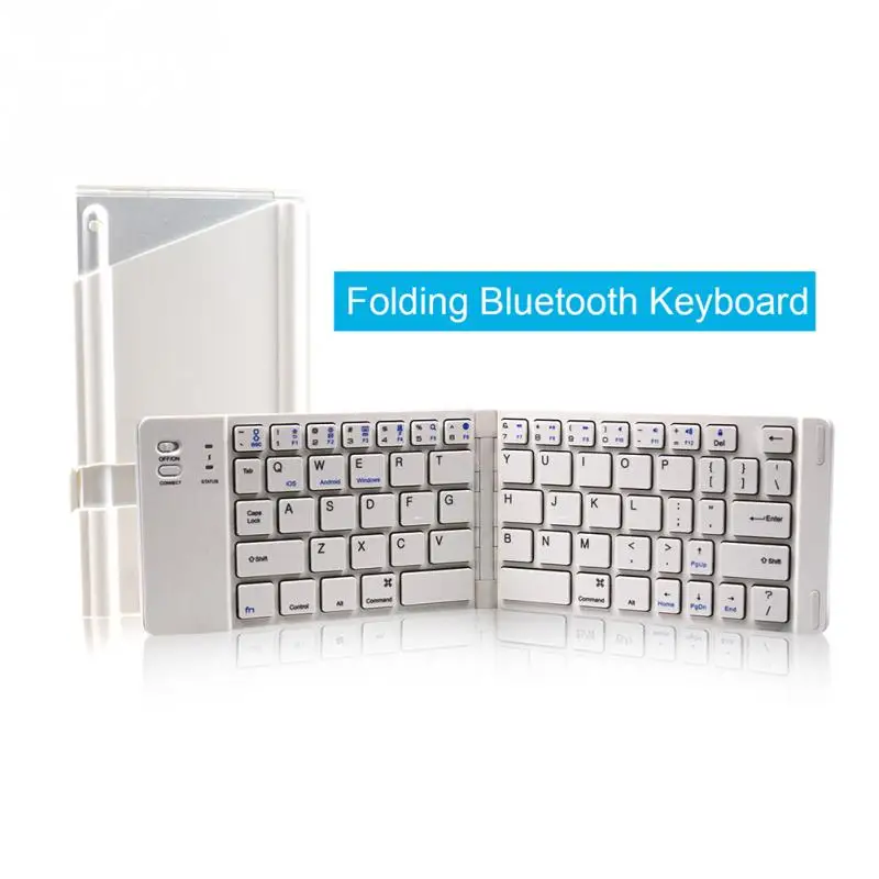 

Portable Mini Folding Keyboard Bluetooth Wireless For iPhone Foldable Keyboards Bluetooth For Android Smart Phone Tablets White
