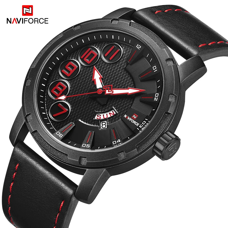 

Men Sport Watch NAVIFORCE New Waterproof Male Brand Luxury Leather Quartz Wristwatches Man Date Fashion Clock Relogio Masculino