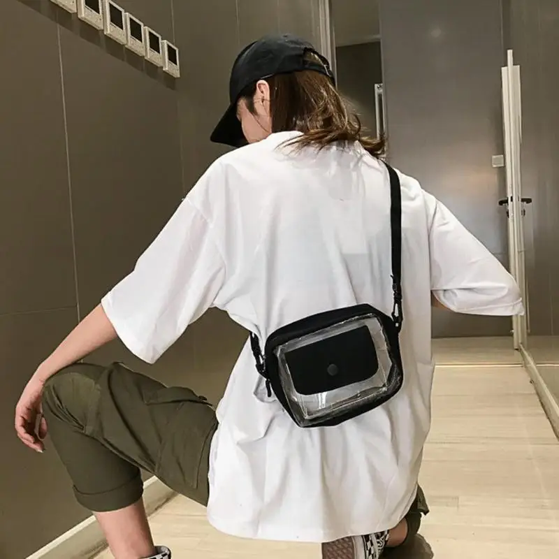 

2019 New Small Clear Crossbody Messenger Handbags Women Casual Transparent High Quality PVC Canvas Shoulder Bags