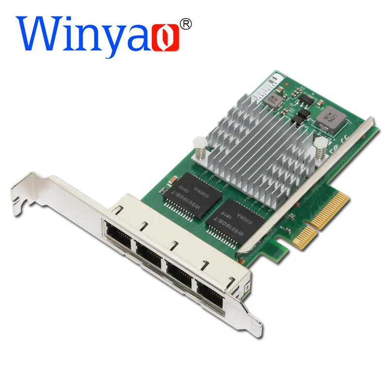 

Winyao WYI350-T4V2 PCI-E X4 RJ45 Qual Port Server Gigabit Ethernet 10/100/1000Mbps Network Interface Card For i350-T4 NIC