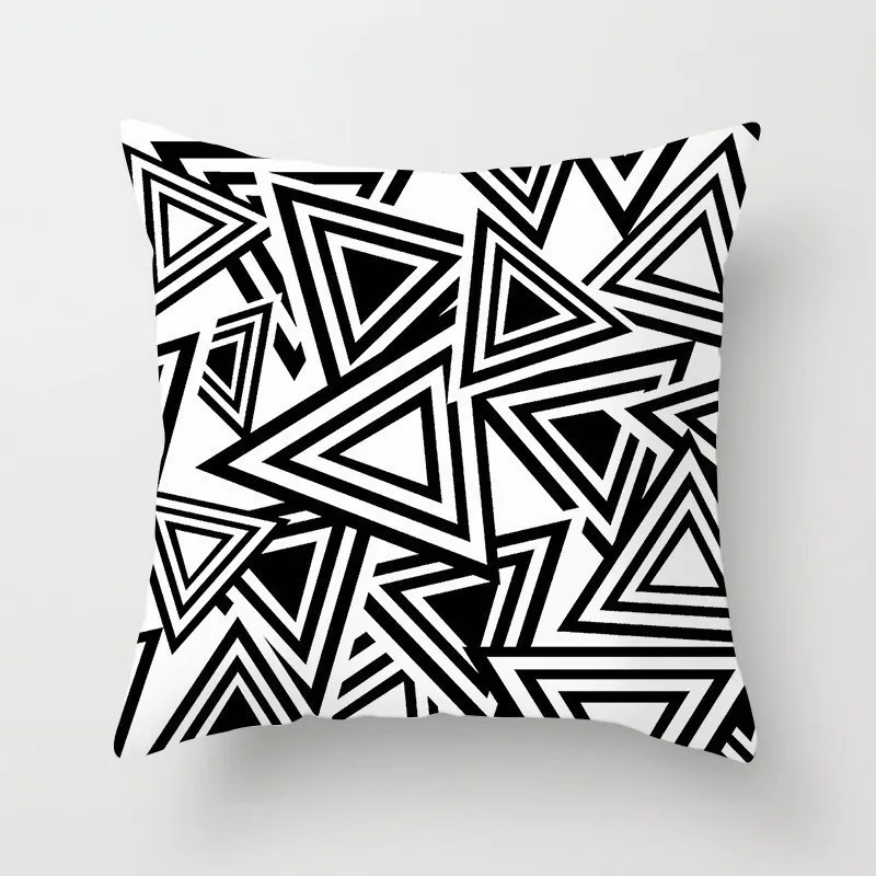 Black White Geometric Nordic Pillowcase Sofa Car Waist Throw Pillow Cushion Cover Case Home Decorative Pillow Covers 10 Color