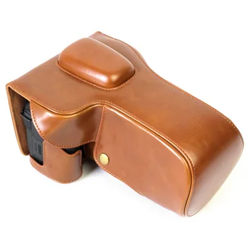 

Black/Brown/Coffe PU Leather Camera Case Cover For Nikon D7500 18-150mm Lens With Storage Bag Bottom Opening Case+Strap