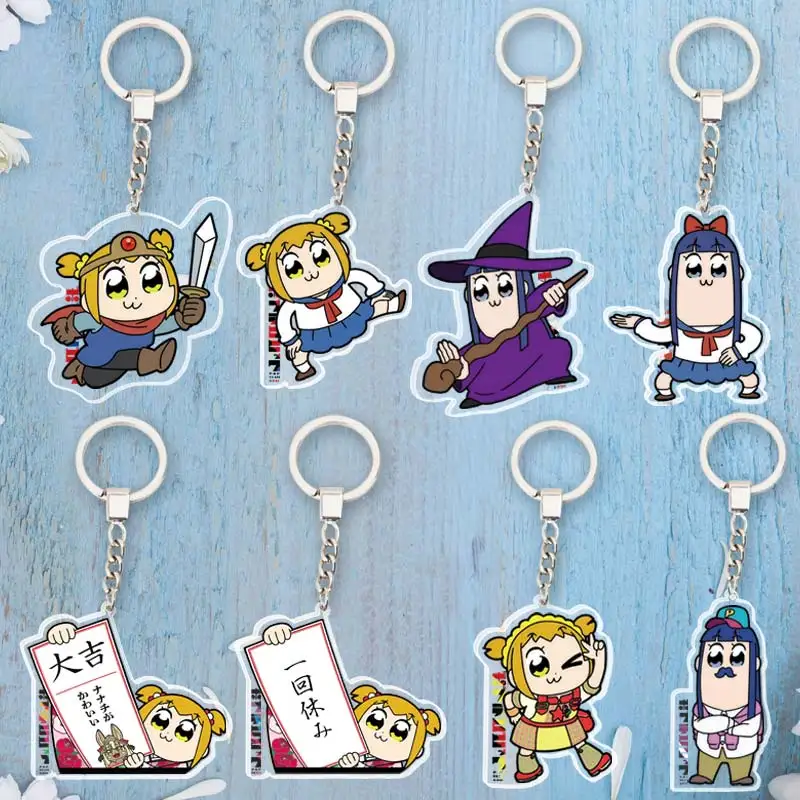 

Milky Way POP TEAM EPIC Poputepipikku Popuko Pipimi Anime Key Rings Bag Acrylic Chain