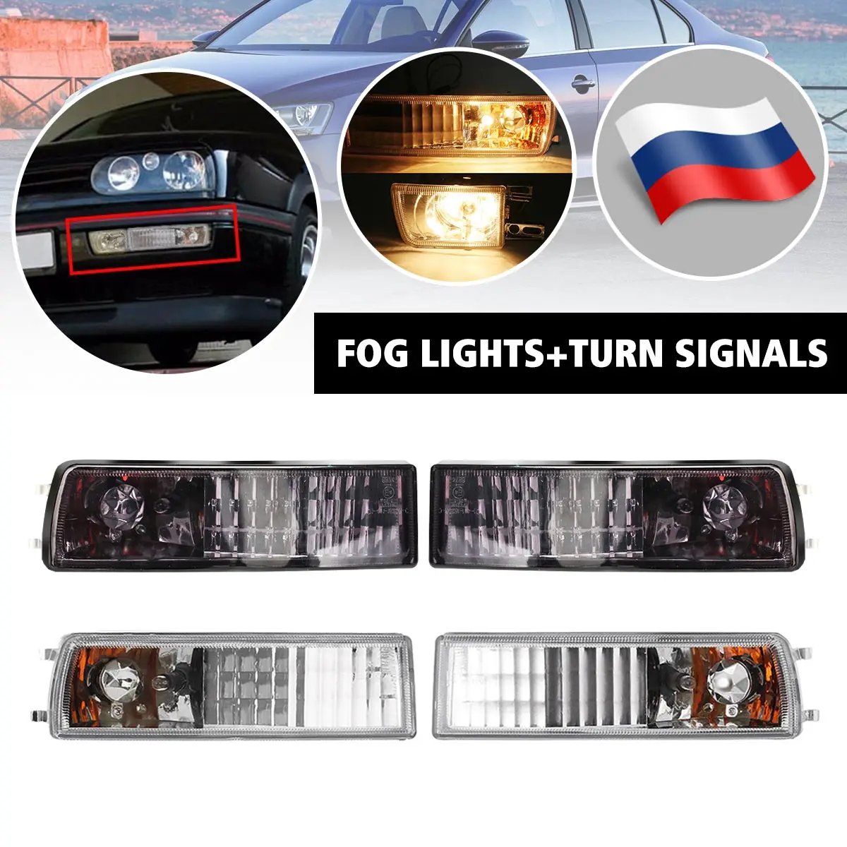

Clear Front Bumper Fog Light Signal Lamp Left and Right Side Turn Signal Light Lamp for Volkswagen for VW Golf Jetta 1992-1999