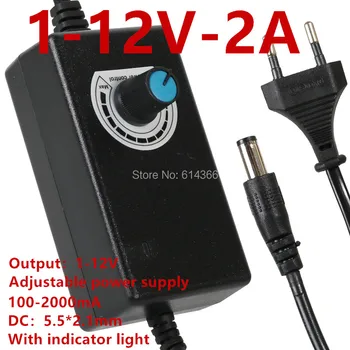 

50PCS 1-12V adjustable power supply 12V 100-2000MA switching stepless voltage regulation power supply DC12V 100-240VAC US UK