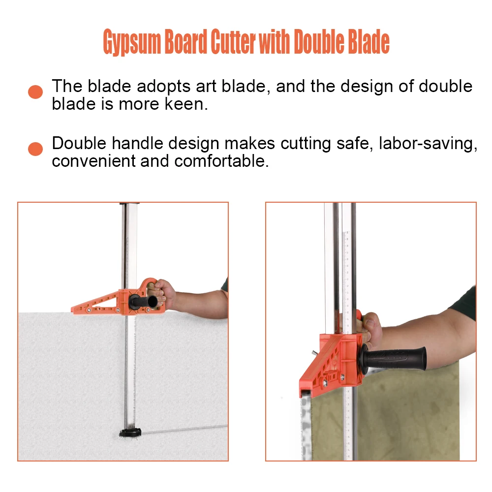 

High Accuracy Portable Cutter 20-600mm Gypsum Board Tools Cutter Push Drywall Cutting Artifact Tool with Double Blade
