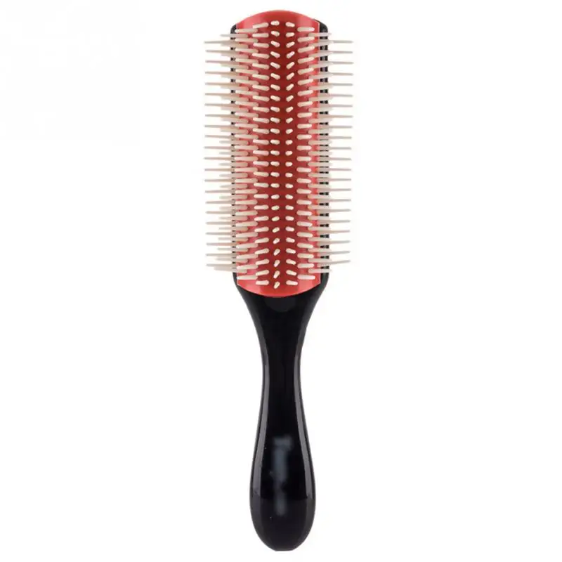 

Professional Hair Brush Hair Comb Black Nylon Bristles 9 Rows Hair Comb Massager Styling Brush