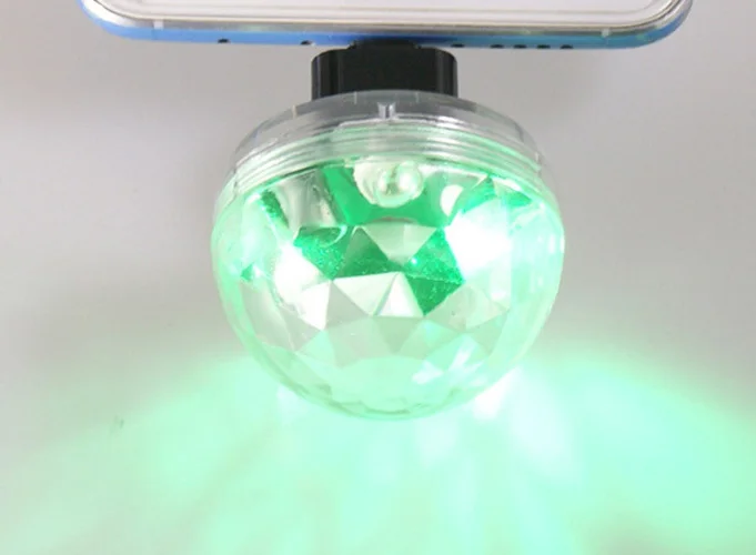 

Mini Disco Party Light Ball Mobile Phone USB Sound Control Crystal Magic Lamp