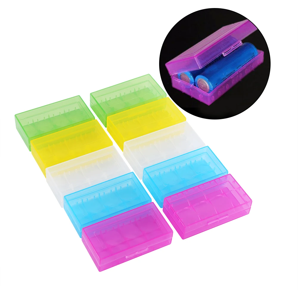 brand new SOONHUA 10 Pcs 5 Colors Battery Storage Box Multifunctional Transparent Plastic Storage Boxes For Battery