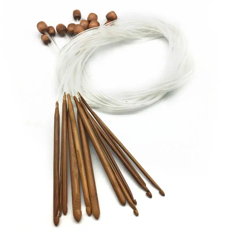 12 шт., 15 см крючки для вязания крючком, Бамбуковые Спицы для вязания, тканая ткань, инструменты для вязания своими руками, 3 мм-10 мм