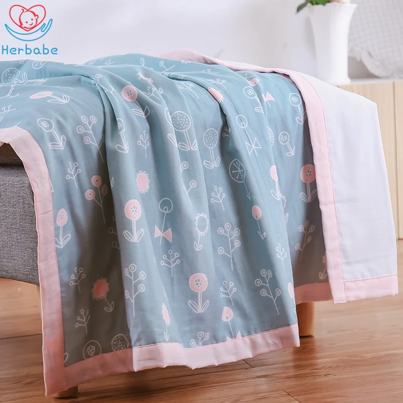 

Herbabe Air Conditioning Baby Blanket for Summer 6 Layer Cotton Gauze Swaddler Wrap Soft Newborn Infant Quilt Baby Bedding Stuff
