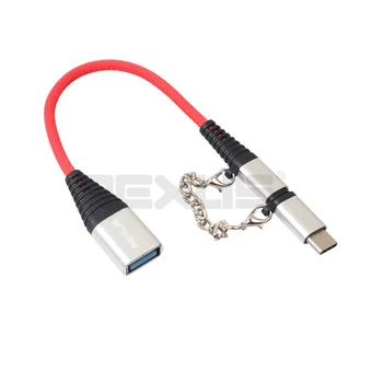 

USB Type-C & Micro USB Male to USB 2.0 Female 2 in 1 Data Extension OTG Cable for Android Phone Silver/Black/Blue 20cm
