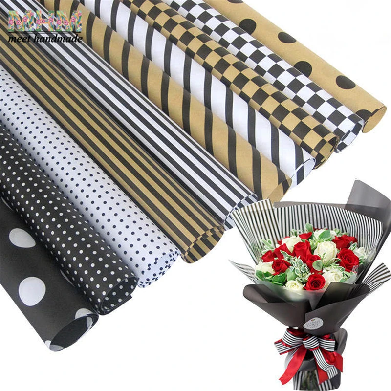 

10pcs 60*60cm Christmas Decoration Kraft Paper Gift Packing DIY Craft Paper Flowers Bouquet Wrapping Christmas Decor for Home