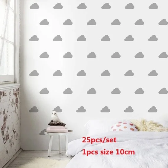 DIY 25 шт./компл. Мультфильм Облако шаблон Съемный стикер стены ребенок