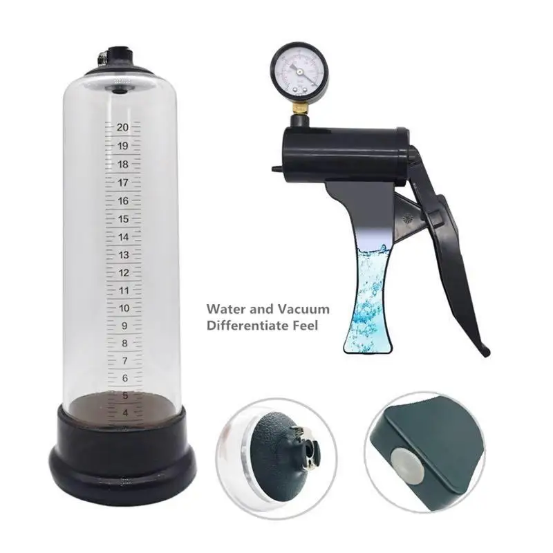 Günstig Männlichen Multifunktionale Erektion Hydrotherapie Vakuum Penis Pumpe Wasser Luft Exerciser Penis Spa Bad Massager Manometer Enlargem