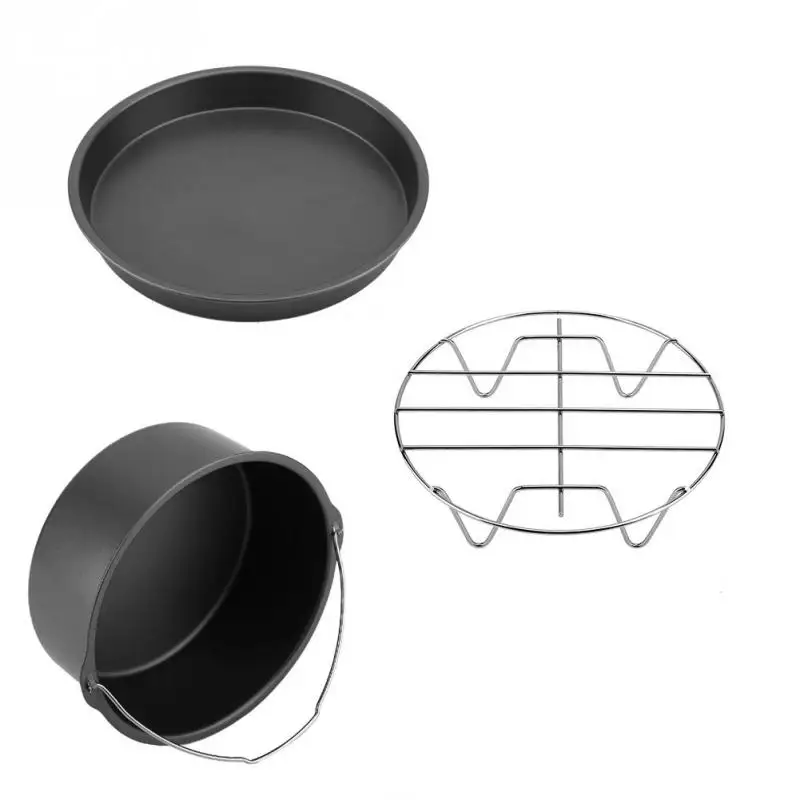 Новые 8 дюймов 3-Set воздушные приборы для фритюрницы для Gowise Phillips Cozyna Fit 4,0-5.6QT торта баррель сковорода набор ковриков кухонная техника