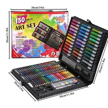 

150/176 Pcs Kids Art Set Children Drawing Set Crayon Colored Pencils Watercolors Student Artist Art Set Brushes Stationery Set