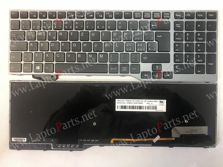 Швейцарская Клавиатура для ноутбука с подсветкой и NoBacklit Fujistu E754 Lifebook E753 E756 E554 E556