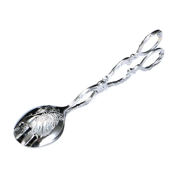 

1 pc Food Scissor Tong Kitchen Elegant Sculptured Pattern Zinc Alloy Serving Tongs Bread Clip for Cake Dessert Salad Biscuit