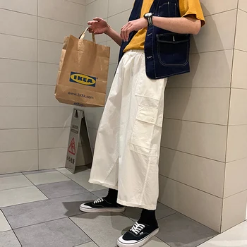 

Spring New Pants Men Fashion Solid Color Straight Casual Nine Pants Man Streetwear Trend Wild Hip Hop Loose Trousers S-XL