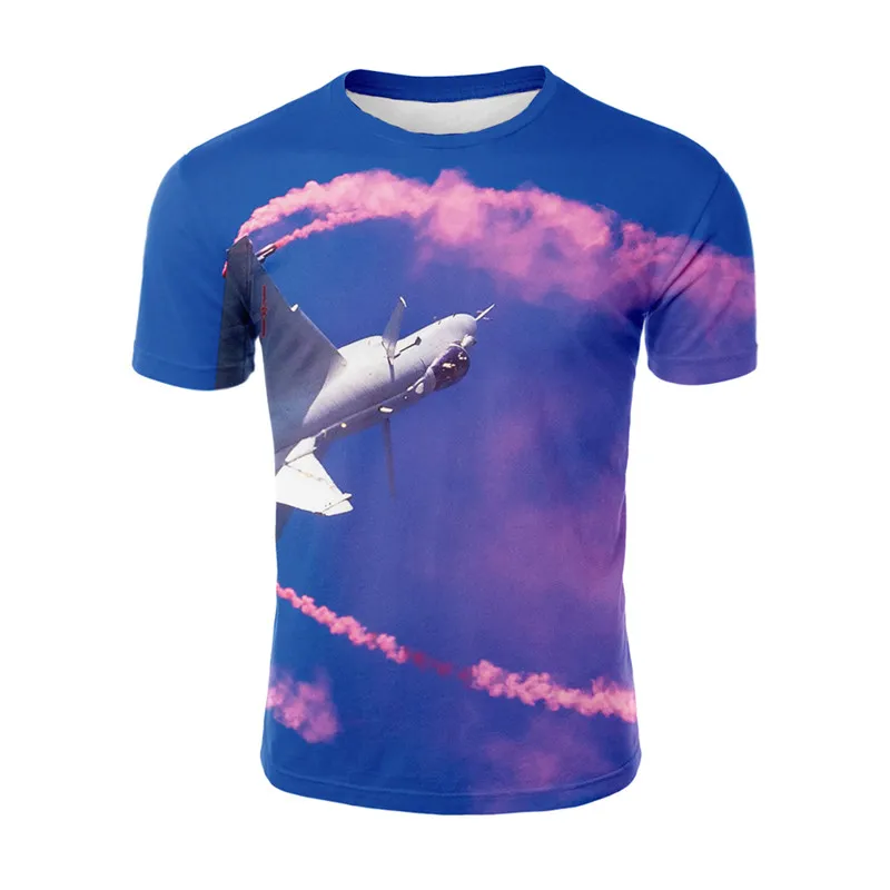 YELITE Newest Airplane In The Sky Cool Streetwear 3d Print T Shirt Men Short Sleeve Summer Tops Tees Fashion O-Neck Tshirts YELITE Newest Airplane In The Sky Cool Streetwear 3d Print T Shirt Men Short Sleeve Summer Tops Tees Fashion O-Neck Tshirts